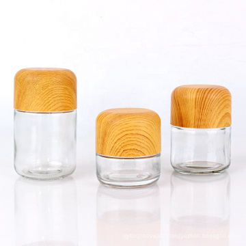 70g clear empty glass container with childproof lid glass cosmetic packing jar